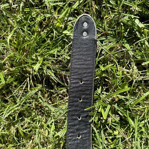 Vintage Apple ACC‎ NY Faux Turquoise Embellished White Leather Belt 1 1/2” - Picture 8 of 16